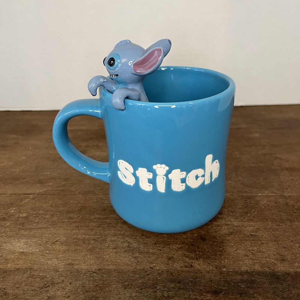 Disney Lilo & Stitch Blue Stitch Figure Ceramic Coffee Tea Mug NEW